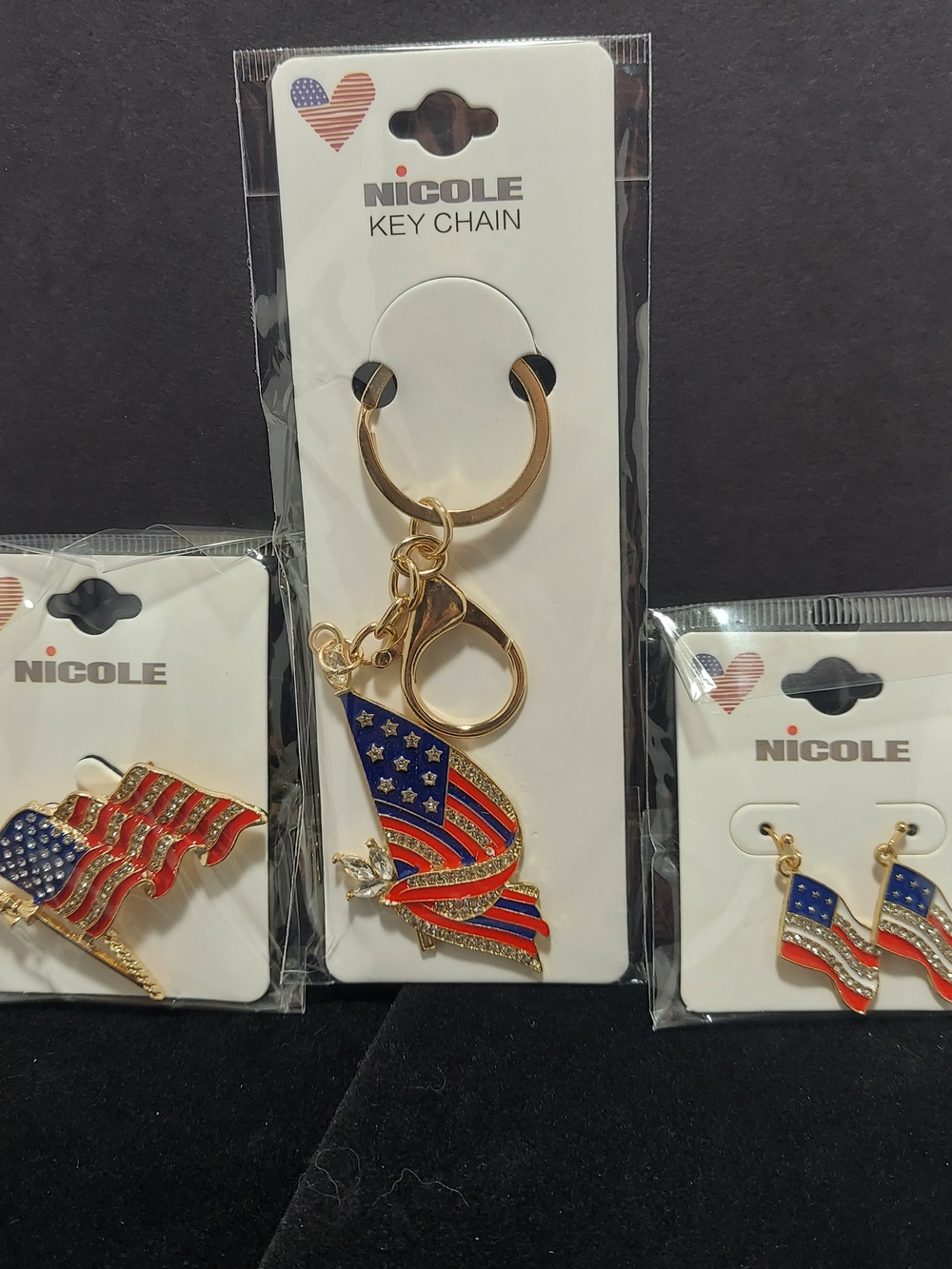 American Flag 3 Piece Accessory Collection Gold-Tone # 1